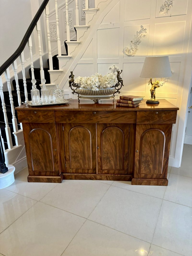 Antique Victorian Outstanding Quality Figured Mahogany Sideboard - Image 2